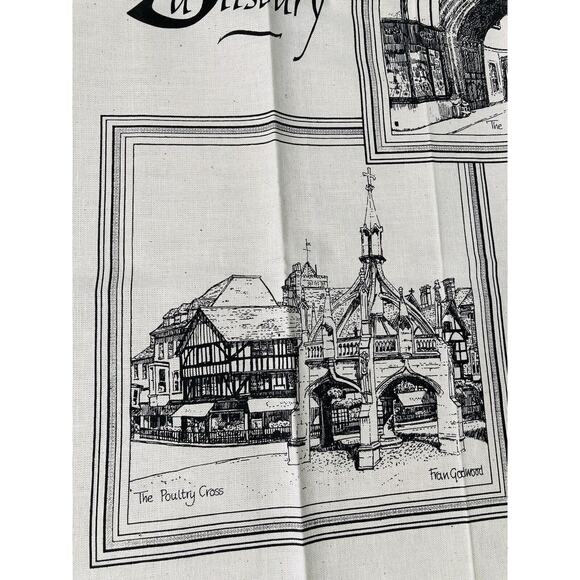 Set 3 Vintage All 100% Cotton DISH Tea TOWEL U.K. England Britain Salisbury Bell - Picture 8 of 16